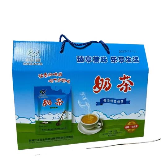 2024新款青海风味三江雪清真奶茶礼盒装 830g/盒 内含奶茶3袋-熬茶1袋、咸味奶茶1袋、青稞奶茶一袋 全国包邮 商品图0