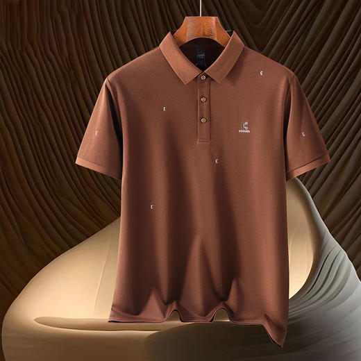 【含桑蚕丝&亚麻】罗蒙夏季男士t恤短袖polo衫商务休闲polo衫男 商品图2