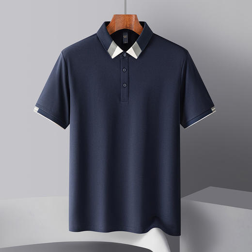 【含桑蚕丝&亚麻】罗蒙男士夏季polo衫商务男polo衫透气男士t恤短袖 商品图3
