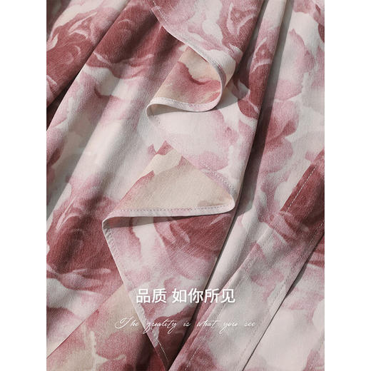 【限时秒杀】COCOBELLA[4米+用料]晕染玫瑰荷叶边大摆OL飘带连衣裙FR3037 商品图4