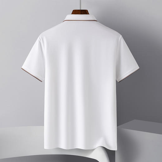 【含桑蚕丝&亚麻】罗蒙夏季男士t恤短袖polo衫透气男polo衫短袖 商品图3
