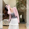 <曾小咸推荐>【甜妹上线】粉色开衫+背心+半身裙 商品缩略图1