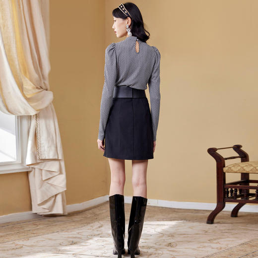 MAXRIENY浪漫新中式羊腿袖上衣秋季雪纺衫女MC87TP558Z00 商品图3