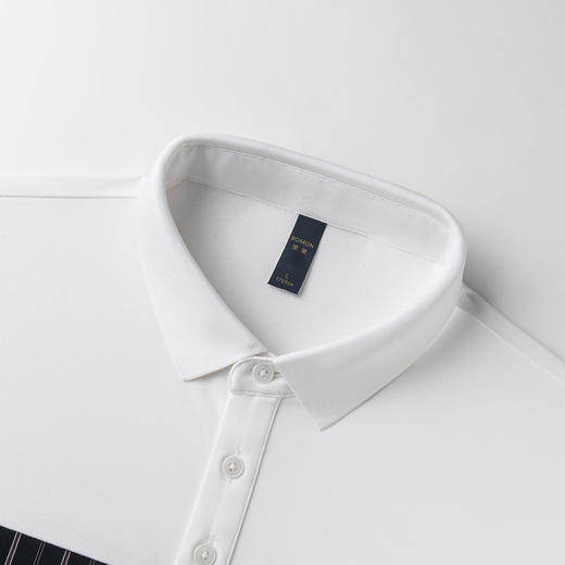 【含桑蚕丝&亚麻】罗蒙男士夏季商务休闲时尚撞色舒适男士t恤短袖polo衫 商品图3