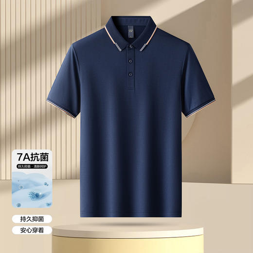 罗蒙男士夏季短袖t恤男商务休闲短袖polo衫男士舒适百搭polo衫男短袖 商品图2