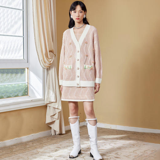 MAXRIENY复古针织半裙秋装高腰包臀半身裙MC87SK568Z10 商品图1