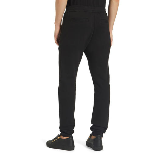 Giuseppe Zanotti 男士签名徽标刺绣休闲运动裤 黑色 IRU0010001 商品图2