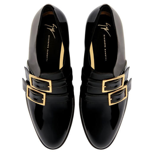 Giuseppe Zanotti 男士金属扣漆皮乐福鞋 黑色 IU30026001 商品图3