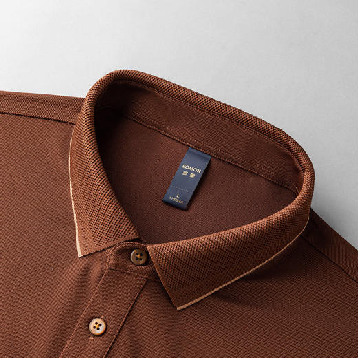 【含桑蚕丝&亚麻】罗蒙夏季男士t恤短袖polo衫商务polo衫男短袖 商品图5