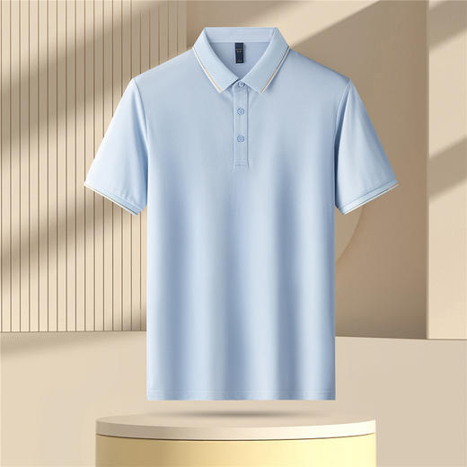 罗蒙男士夏季休闲商务男polo衫短袖时尚百搭简约男士t恤短袖polo衫 商品图1