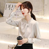 ALBB-实拍职业衬衫女设计感小众韩版长袖缎面雪纺气质上衣 商品缩略图1