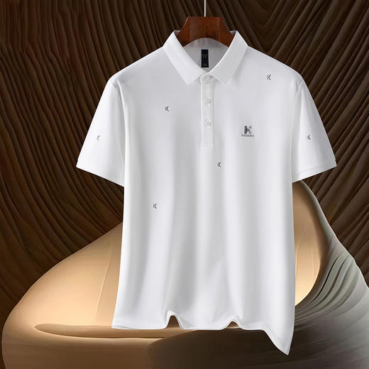 【含桑蚕丝&亚麻】罗蒙夏季男士t恤短袖polo衫商务休闲polo衫男 商品图1