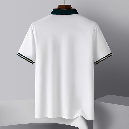 【含桑蚕丝&亚麻】罗蒙夏季男士t恤短袖polo衫潮流polo衫男短袖 商品图4