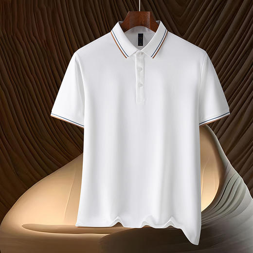 【含桑蚕丝&亚麻】罗蒙男士夏季商务polo衫男透气男士t恤短袖polo衫 商品图1