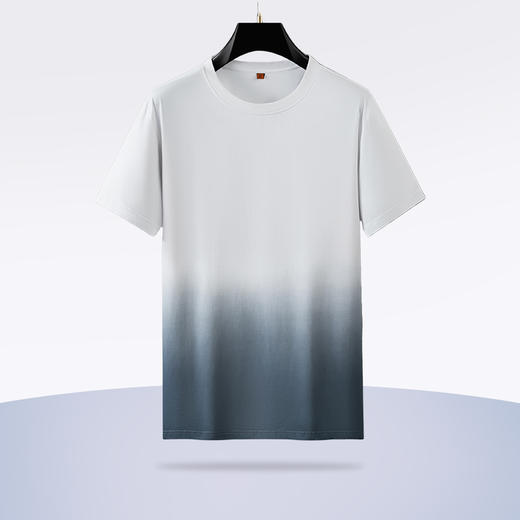 【Q】【新款DDP】大依优型大码渐变短袖T恤圆领加肥加大男士大号弹力透气舒适夏季半袖透气 商品图1
