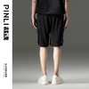 PINLI品立裁魂夏季新款男直筒华夫格工装短裤黑色休闲五分裤BC242117032 商品缩略图2