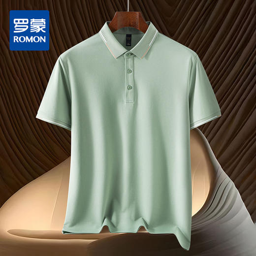 14LP50218【含桑蚕丝&亚麻】罗蒙夏季商务男polo衫休闲男士t恤短袖polo衫 商品图0
