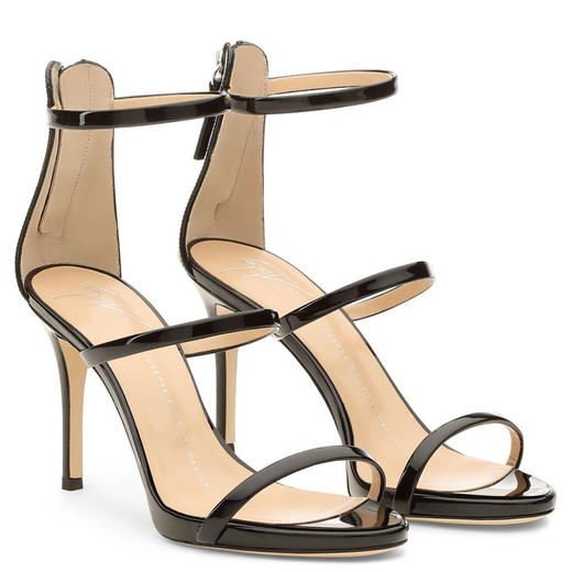 Giuseppe Zanotti 女士签名徽标高跟凉鞋 黑色 I700050014 商品图1