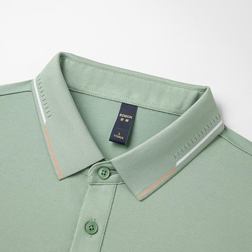 14LP50218【含桑蚕丝&亚麻】罗蒙夏季商务男polo衫休闲男士t恤短袖polo衫 商品图5