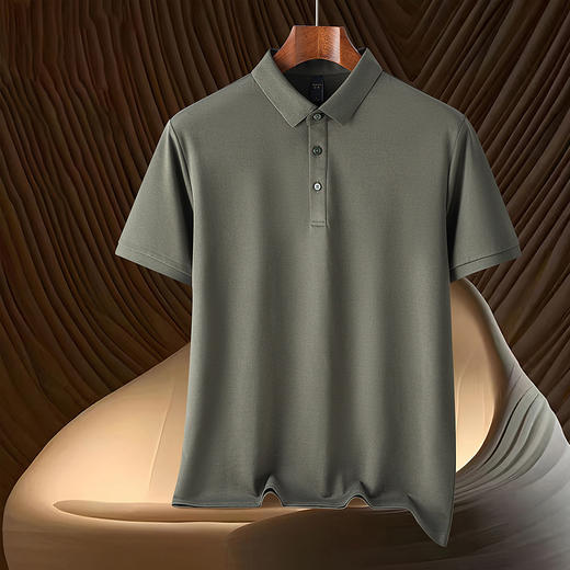 【含桑蚕丝&亚麻】罗蒙夏季休闲男士t恤短袖polo衫商务polo衫男 商品图6