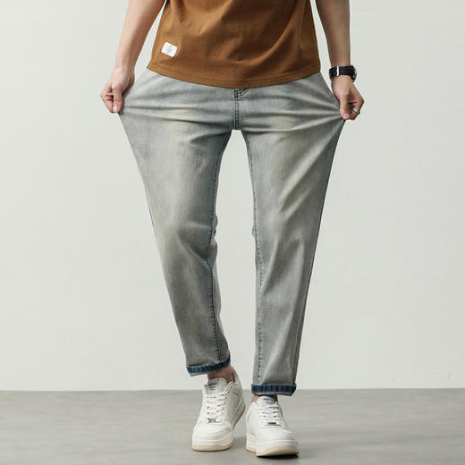 【夏季薄款】【新款DQ】大依优型大码潮款牛仔裤长裤男舒适休闲简约百搭加肥加大男装 商品图2