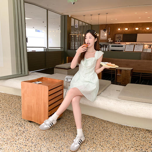 【169元任选2件】最后一波现货！【油画美学】薄荷绿连衣裙 商品图3