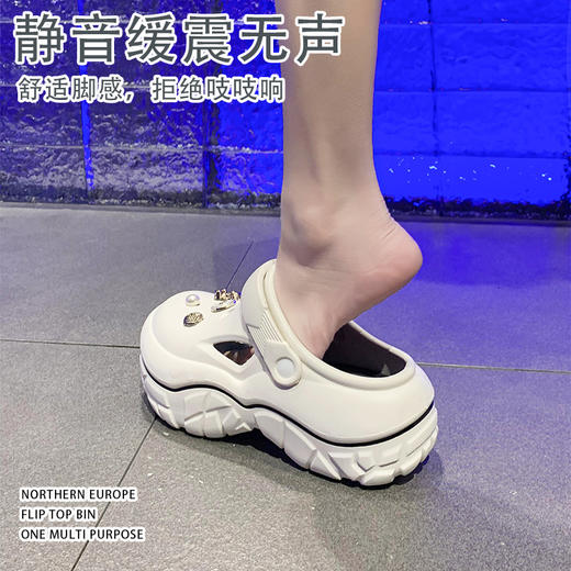 BULIQ时尚厚软底洞洞鞋 脚感舒适Q弹 EVA大底减震防滑 经典百搭时尚 商品图2