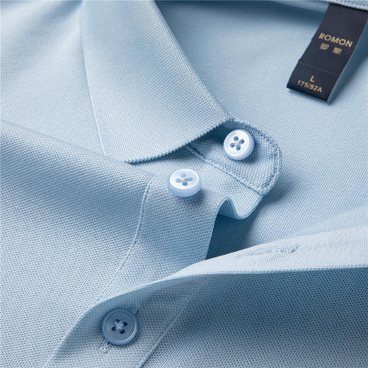 【含桑蚕丝&亚麻】罗蒙夏季男士t恤短袖polo衫商务休闲polo衫男 商品图7