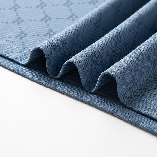 【含桑蚕丝&亚麻】罗蒙男士夏季满印男t恤短袖polo衫商务男polo衫 商品图9