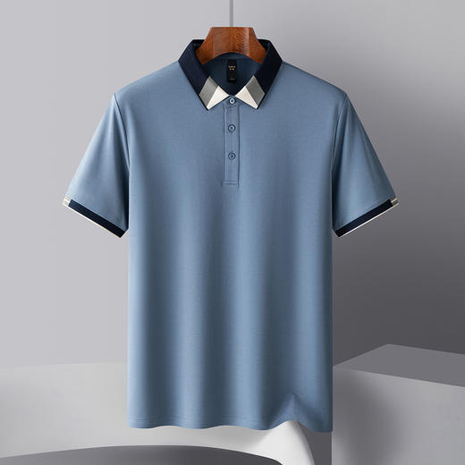 【含桑蚕丝&亚麻】罗蒙男士夏季polo衫商务男polo衫透气男士t恤短袖 商品图2