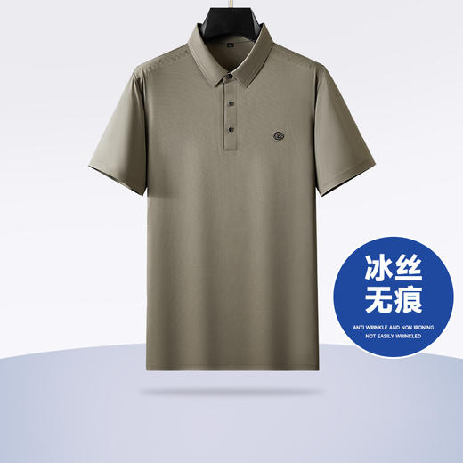 【冰丝无痕】【新款DDP】大依优型大码弹力短袖Polo衫翻领加肥加大男士大号弹力透气舒适夏季半袖透气 商品图0