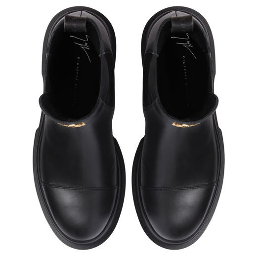 Giuseppe Zanotti 女士GZ金属徽标切尔西中筒靴 黑色 I270016001 商品图2