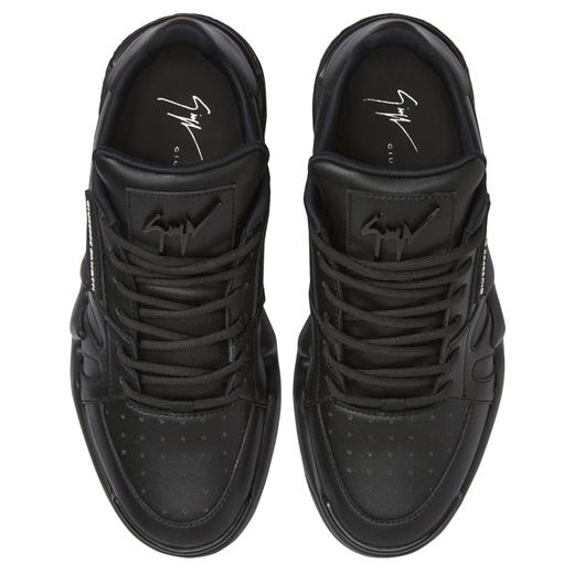 Giuseppe Zanotti 男士金属签名徽标低帮运动鞋 黑色 RM20022001 商品图3