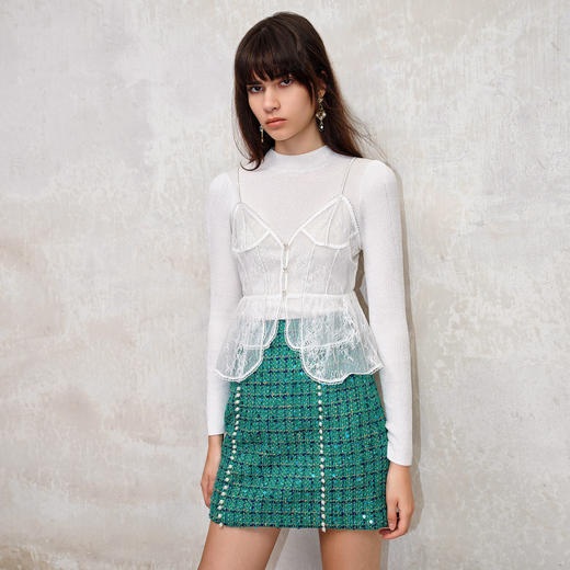 MAXRIENY宫廷复古风吊带套头针织衫2023秋冬新款修身显瘦上衣女MS88SW531A10 商品图2