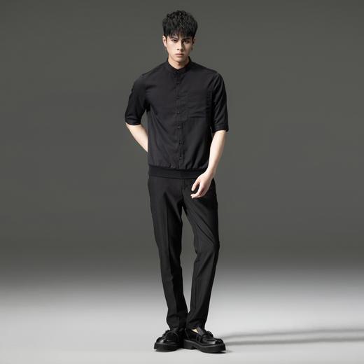 PINLI品立2024夏季新款商务休闲纯色衬衣男士五分半袖衬衫潮上衣B242113026 商品图3