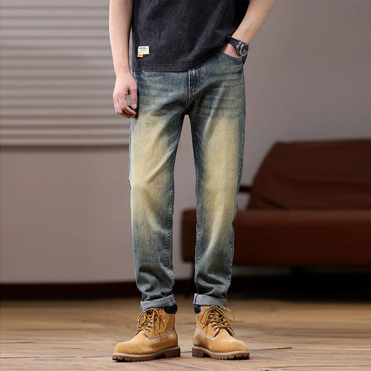 【夏季薄款】【新款DQ】大依优型大码潮款牛仔裤长裤男舒适休闲简约百搭加肥加大男装 商品图2