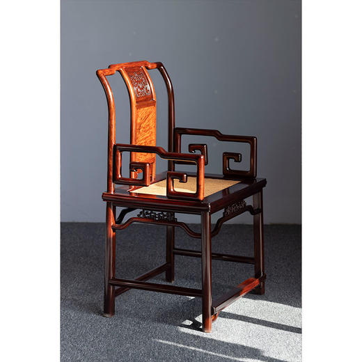 大红酸枝拐子纹软屉扶手椅金钩椅红木家具（运费到付） 商品图3
