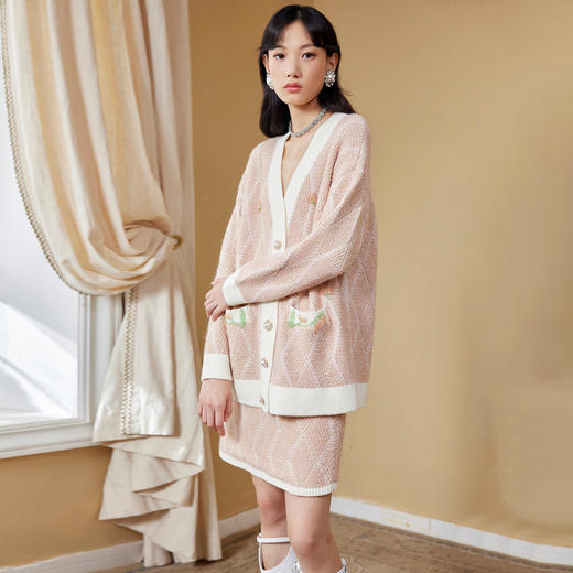 MAXRIENY复古针织半裙秋装高腰包臀半身裙MC87SK568Z10 商品图0