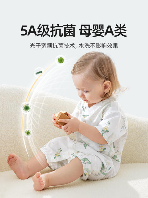 贝肽斯新生婴儿衣服春夏季薄款竹棉连体衣2025新款宝宝短袖连身衣 商品图4