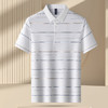罗蒙男士夏季时尚polo衫男短袖休闲条纹polo衫爸爸装男士商务舒适短袖t恤男 商品缩略图1