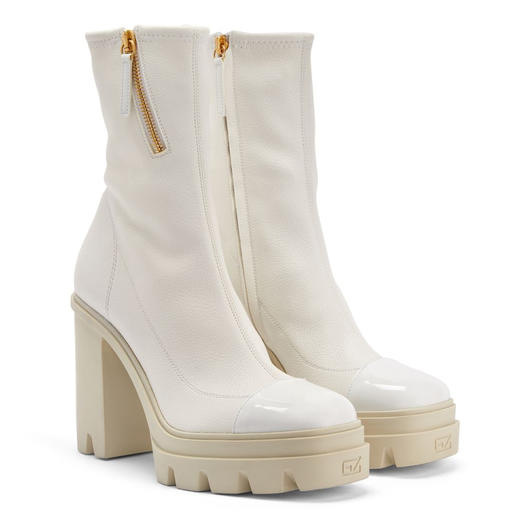 Giuseppe Zanotti 女士GZ徽标高跟靴 白色 I370008002 商品图1