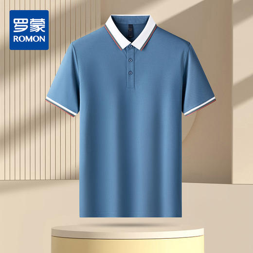 罗蒙男士夏季休闲短袖polo衫男士商务短袖t恤男舒适百搭polo衫男短袖 商品图0