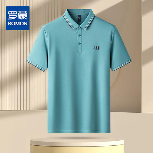 罗蒙男士夏季商务短袖t恤男休闲短袖polo衫男士舒适百搭polo衫男短袖 商品图0