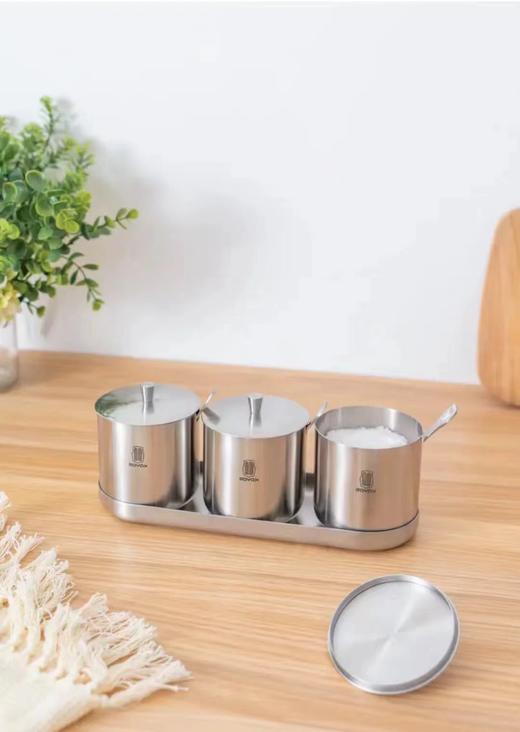 莱德斯ROYDX不锈钢三件套调味罐T90612 商品图2