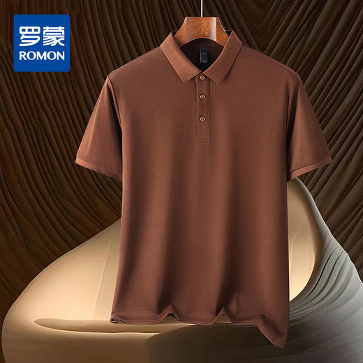 【含桑蚕丝&亚麻】罗蒙夏季休闲男士t恤短袖polo衫商务polo衫男 商品图0