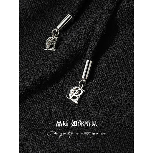 COCOBELLA镂空提花V领系带五分袖针织衫宽松蝙蝠袖上衣TS3002 商品图4