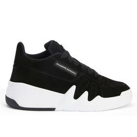 Giuseppe Zanotti 男士金属签名徽标低帮休闲运动鞋 黑色 RM30057001