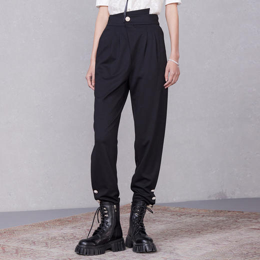 MAXRIENY黑色哈伦裤女夏季简约休闲裤宽松长裤子MC87PA279A90 商品图0