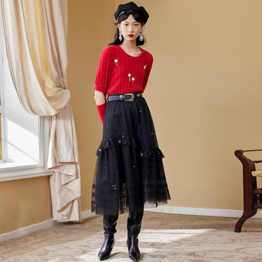 MAXRIENY复古截短针织毛衫秋装上衣女毛衣针织衫MC87SW524A90 商品图1