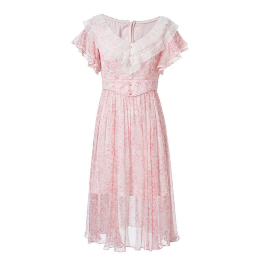 MAXRIENY浪漫氛围感碎花真丝连衣裙2023新款度假风裙子MS88DR072F10 商品图4